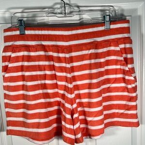 Belle beach by Kim gravel striped Terry cloth 5 inch shorts, size medium